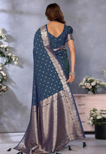 Load image into Gallery viewer, Blue Banarasi Silk Saree
