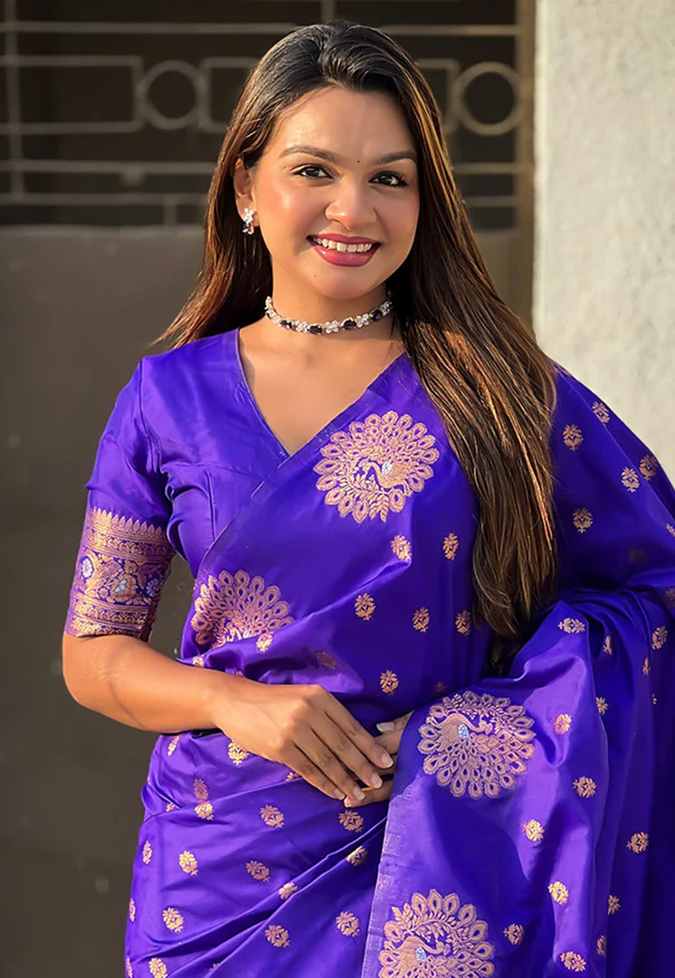 Blue Banarasi Silk Saree