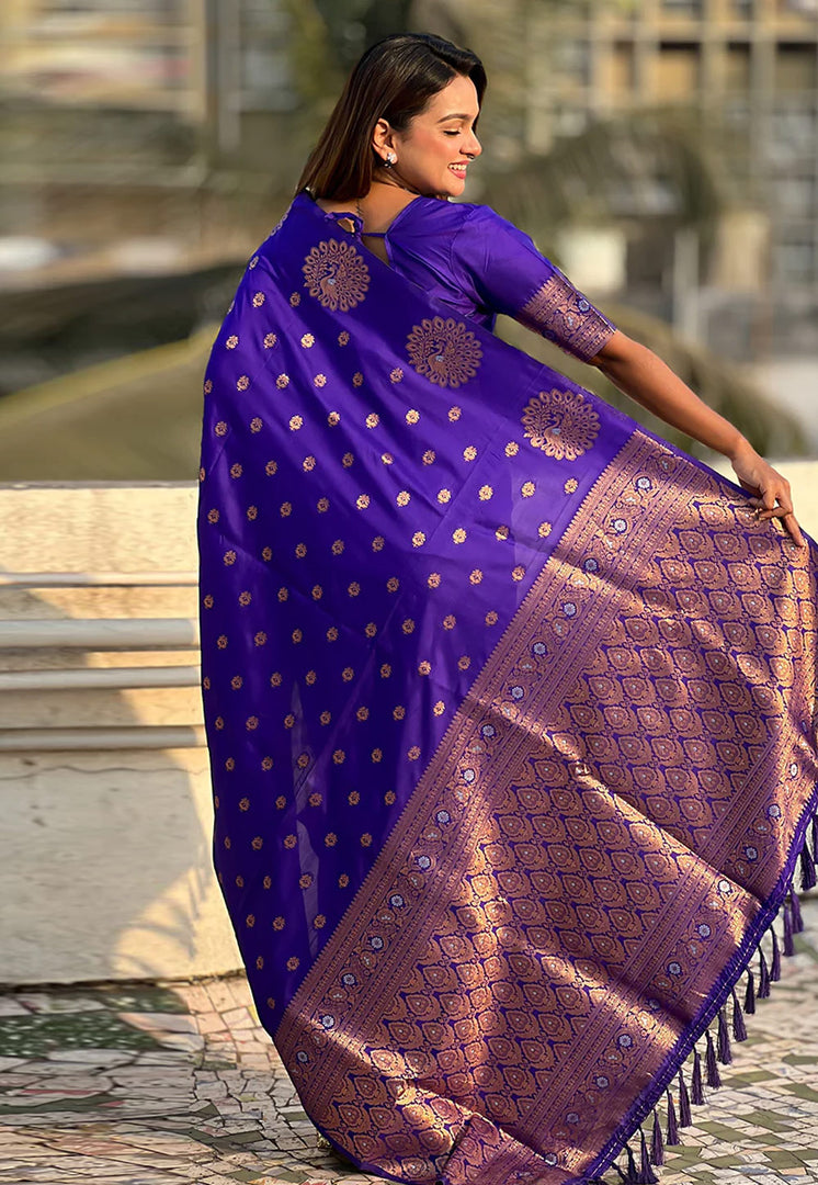 Blue Banarasi Silk Saree