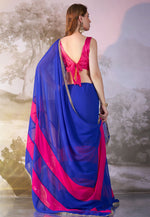 Load image into Gallery viewer, Blue Chiffon Saree With Blouse
