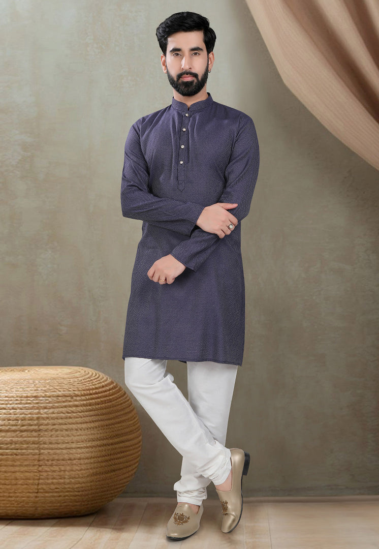 Blue Cotton Kurta Pajama