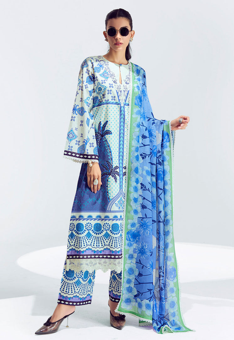 Blue Cotton Pant Style Suit