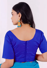 Blue Cotton Readymade Blouse