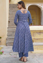 Load image into Gallery viewer, Blue Cotton Readymade Pant Style Suit
