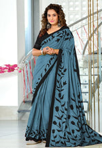 Load image into Gallery viewer, Blue Cotton Saree With Blouse
