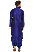 Load image into Gallery viewer, Blue Dupion Silk Dhoti Kurta
