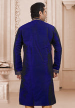 Load image into Gallery viewer, Blue Dupion Silk Kurta Pajama
