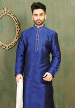 Load image into Gallery viewer, Blue Dupion Silk Kurta Pajama
