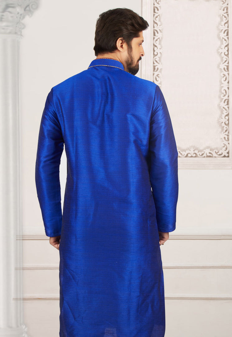 Blue Dupion Silk Kurta Pajama
