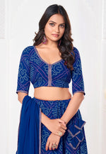 Load image into Gallery viewer, Blue Georgette A Line Lehenga Choli
