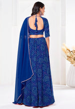 Load image into Gallery viewer, Blue Georgette A Line Lehenga Choli

