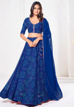 Load image into Gallery viewer, Blue Georgette A Line Lehenga Choli
