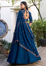 Load image into Gallery viewer, Blue Georgette Circular Lehenga Choli
