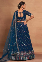 Load image into Gallery viewer, Blue Georgette Circular Lehenga Choli

