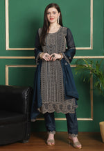 Load image into Gallery viewer, Blue Georgette Pakistani Suit

