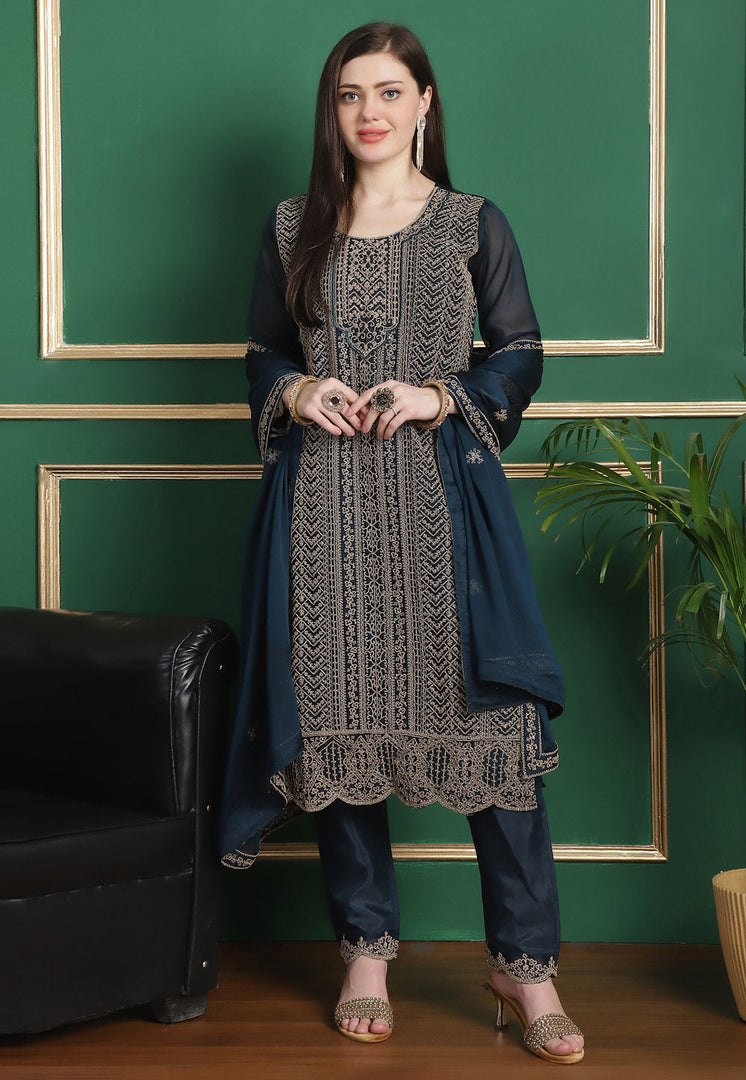 Blue Georgette Pakistani Suit
