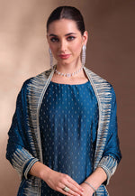 Load image into Gallery viewer, Blue Georgette Pant Style Suit
