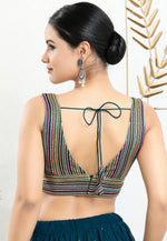 Load image into Gallery viewer, Blue Georgette Readymade Blouse
