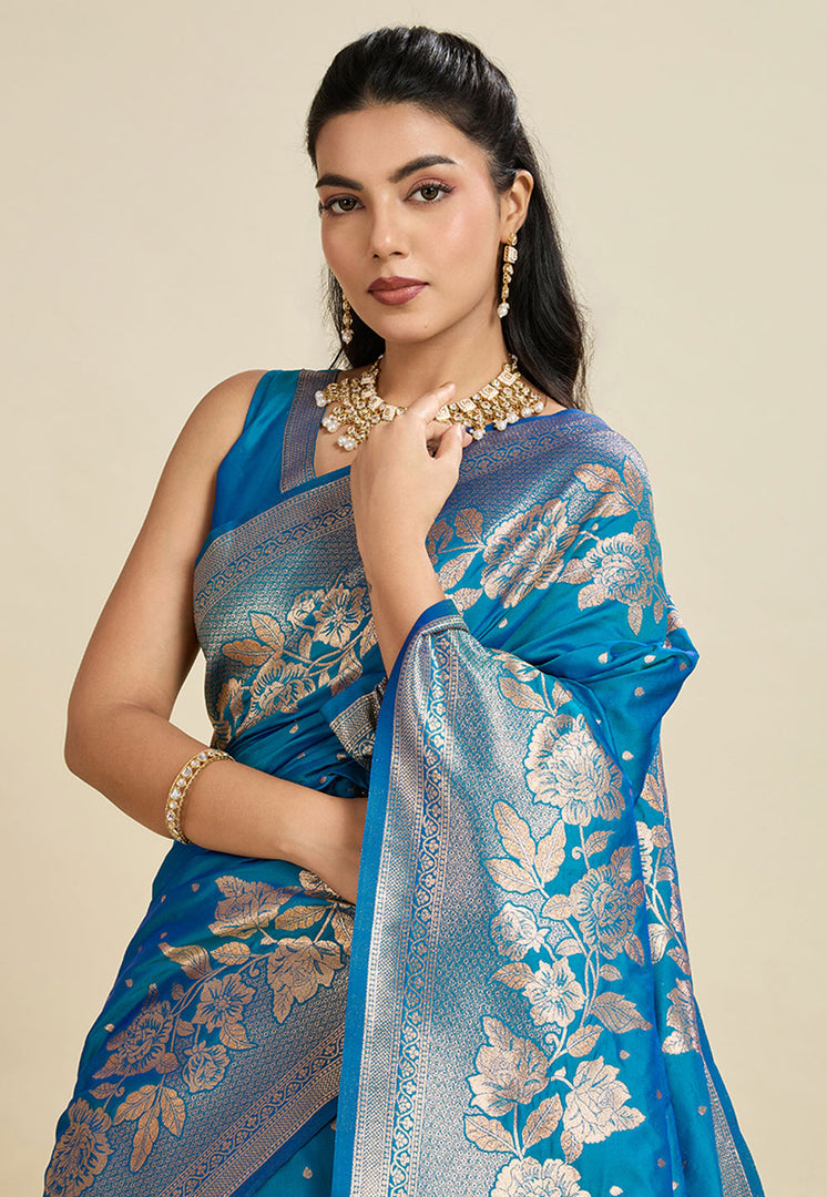 Blue Kanjivaram Silk Saree