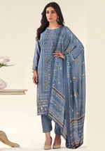 Load image into Gallery viewer, Blue Muslin Pakistani Suit
