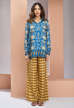 Load image into Gallery viewer, Blue Muslin Printed Co-Ords Set
