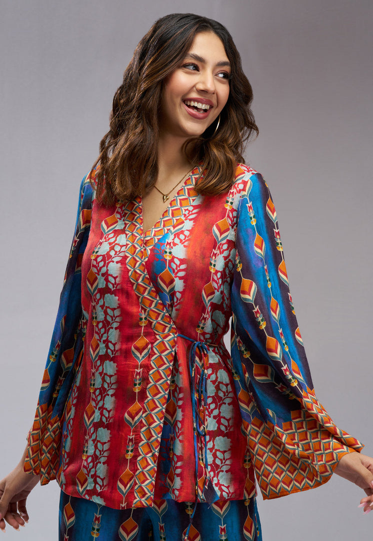 Blue Muslin Printed Co-Ords Set