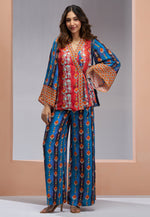 Load image into Gallery viewer, Blue Muslin Printed Co-Ords Set
