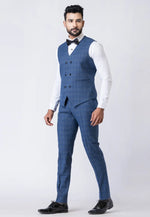 Load image into Gallery viewer, Blue Polyester Tuxedos Suit
