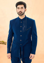 Load image into Gallery viewer, Blue Rayon Jodhpuri Suit
