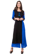 Load image into Gallery viewer, Blue Rayon Kurta Set With Palazzo
