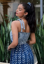 Load image into Gallery viewer, Blue Rayon Printed Gown
