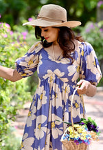 Load image into Gallery viewer, Blue Rayon Printed Gown
