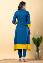 Load image into Gallery viewer, Blue Rayon Readymade Pakistani Suit

