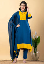 Load image into Gallery viewer, Blue Rayon Readymade Pakistani Suit
