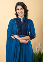 Load image into Gallery viewer, Blue Rayon Readymade Pakistani Suit
