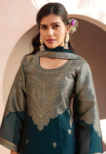 Load image into Gallery viewer, Blue Silk Pakistani Suit
