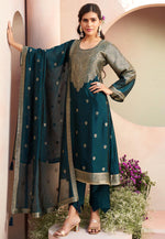 Load image into Gallery viewer, Blue Silk Pakistani Suit
