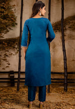 Load image into Gallery viewer, Blue Silk Readymade Pakistani Suit
