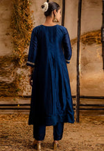 Load image into Gallery viewer, Blue Silk Readymade Pakistani Suit
