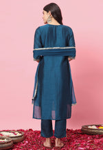Load image into Gallery viewer, Blue Silk Readymade Pakistani Suit
