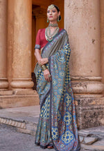 Load image into Gallery viewer, Blue Silk Saree With Blouse
