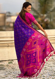 Blue Silk Saree With Blouse