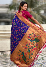 Load image into Gallery viewer, Blue Silk Saree With Blouse
