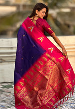 Load image into Gallery viewer, Blue Silk Saree With Blouse
