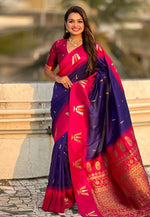 Load image into Gallery viewer, Blue Silk Saree With Blouse
