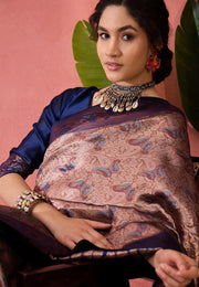 Blue Silk Saree With Blouse