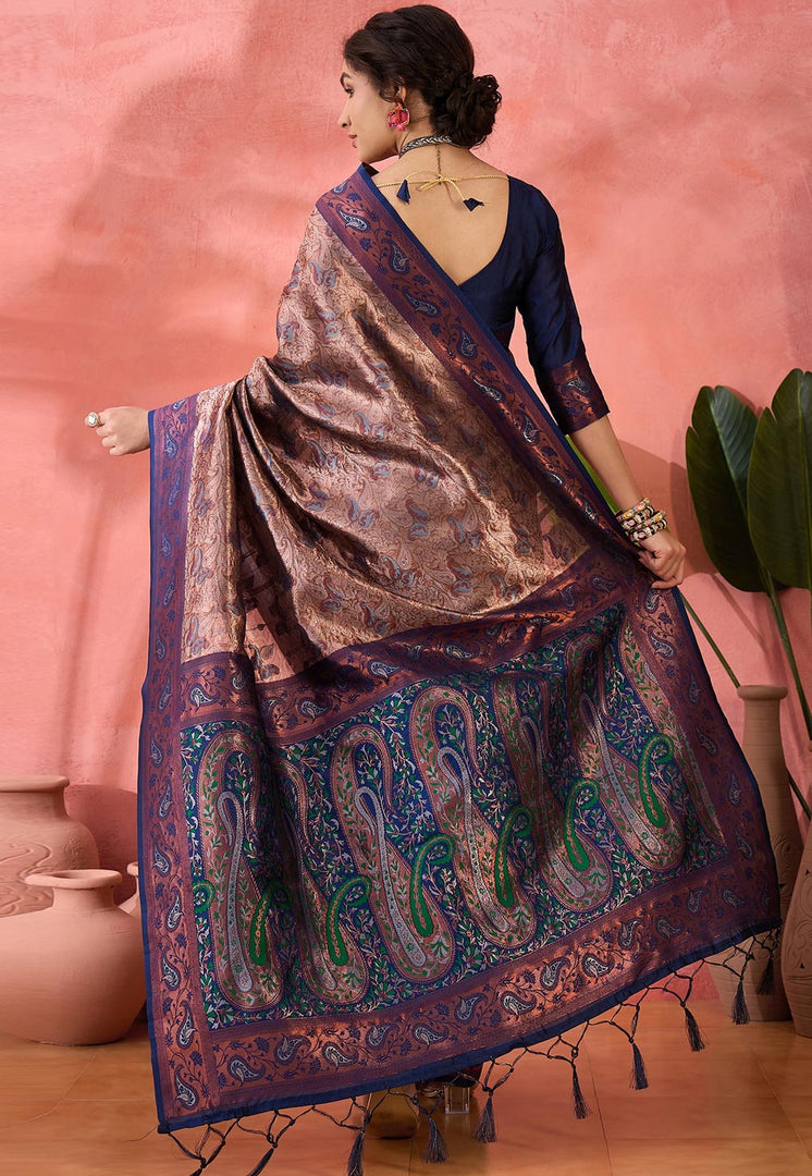 Blue Silk Saree With Blouse