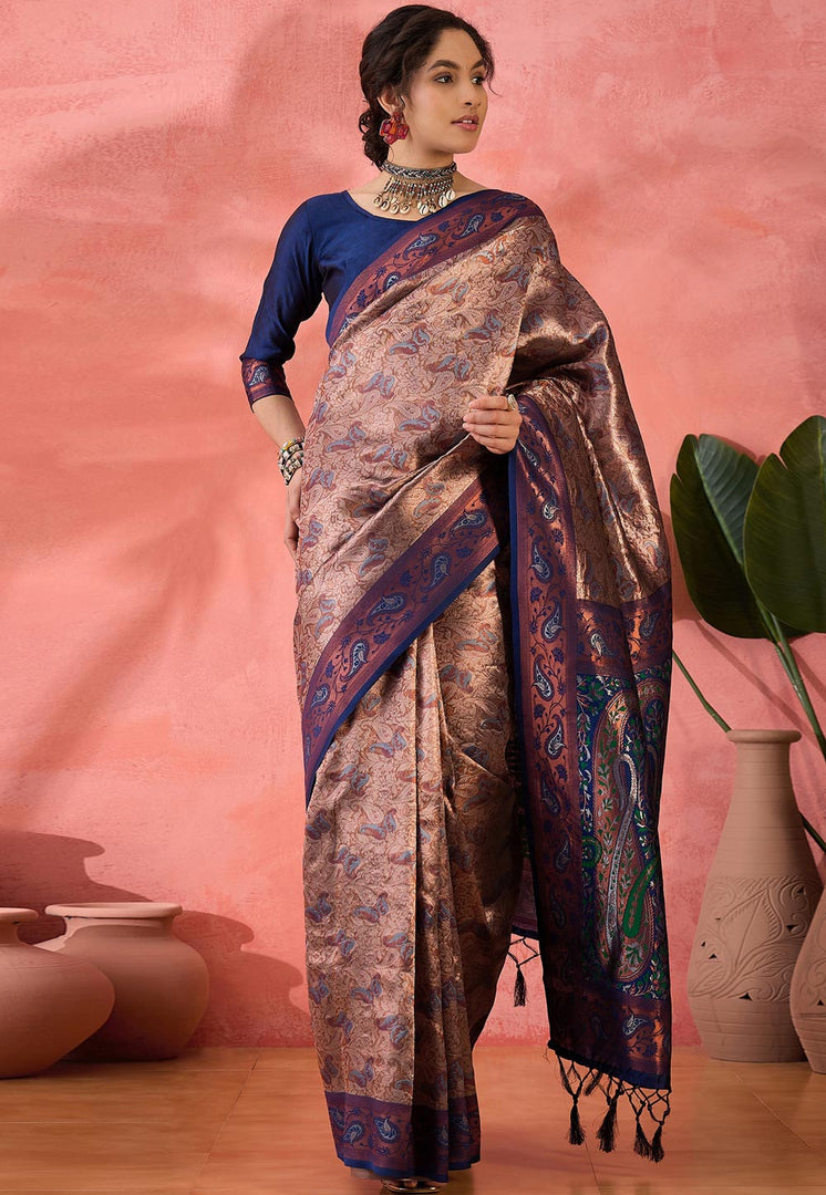Blue Silk Saree With Blouse