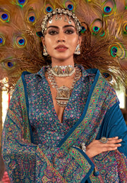 Blue Silk Saree With Blouse