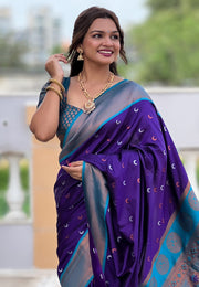 Blue Silk Saree With Blouse
